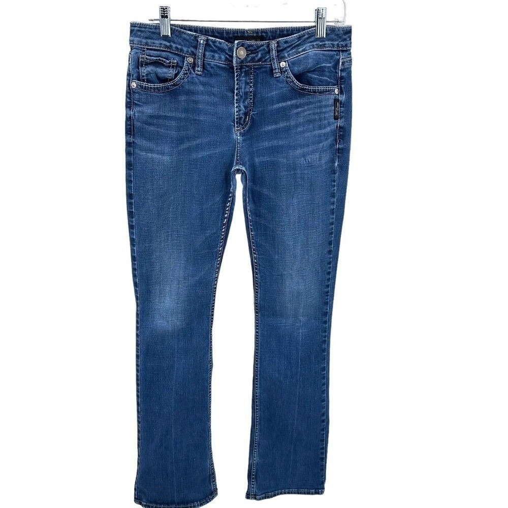 Silver Jeans Co Womens 30x33 Mid Rise Bootcut Jeans Blue Western Casual Stretch